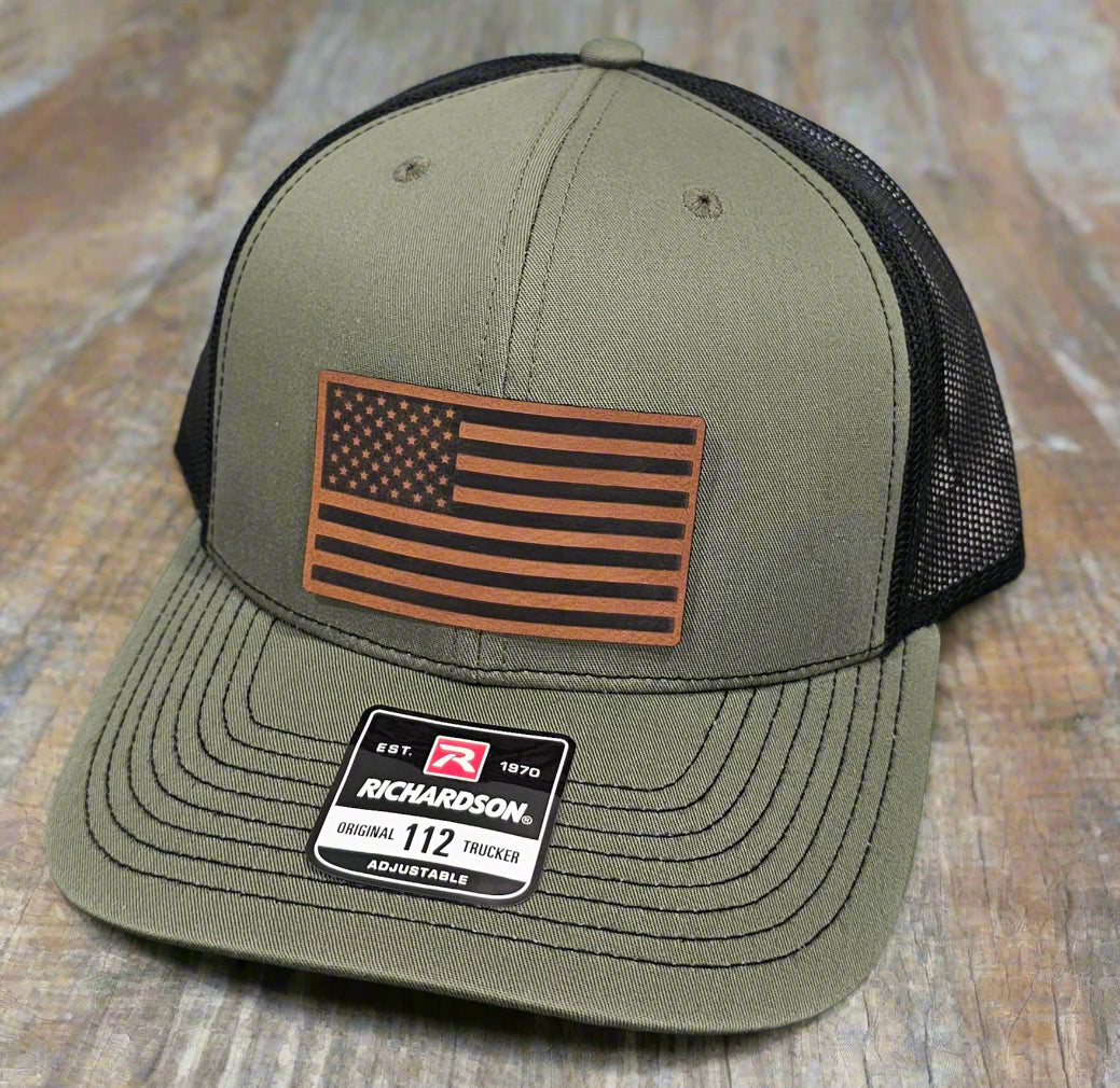 Richardson 112 American Flag Trucker Hat - Woelfel Custom Designs