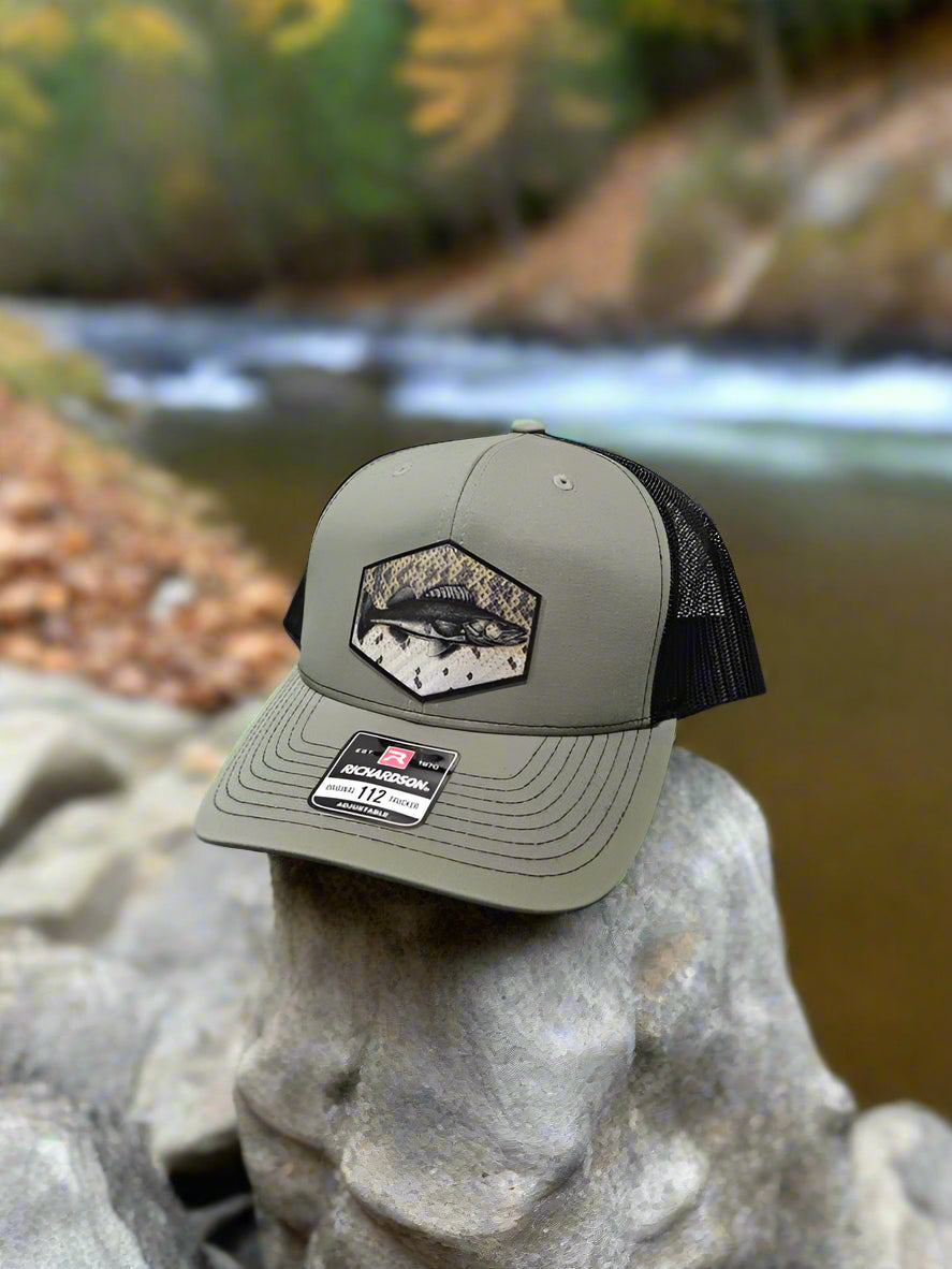 Richardson 112 Walleye Scales Fishing Trucker Hat - Woelfel Custom Designs