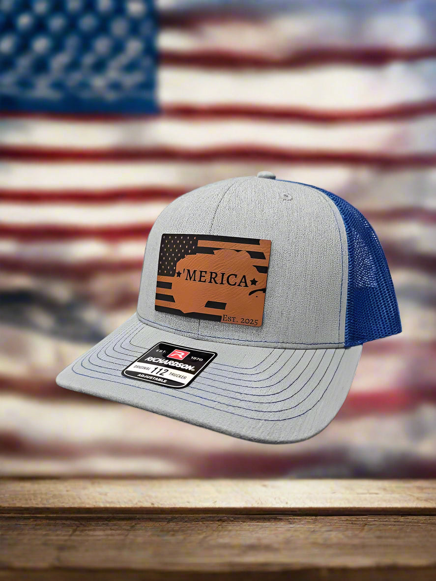 Richardson 112 Leatherette Gulf Of 'Merica Trucker Hat - Woelfel Custom Designs