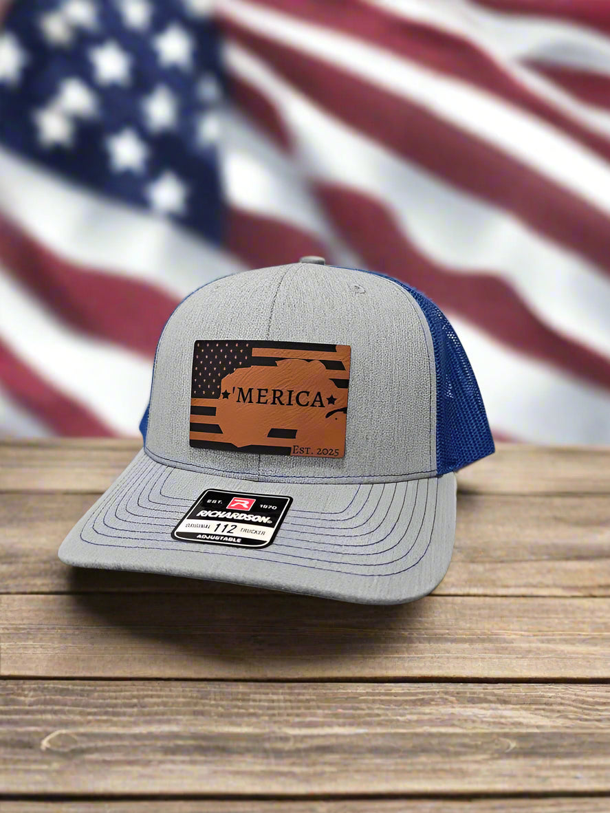 Richardson 112 Leatherette Gulf Of 'Merica Trucker Hat - Woelfel Custom Designs