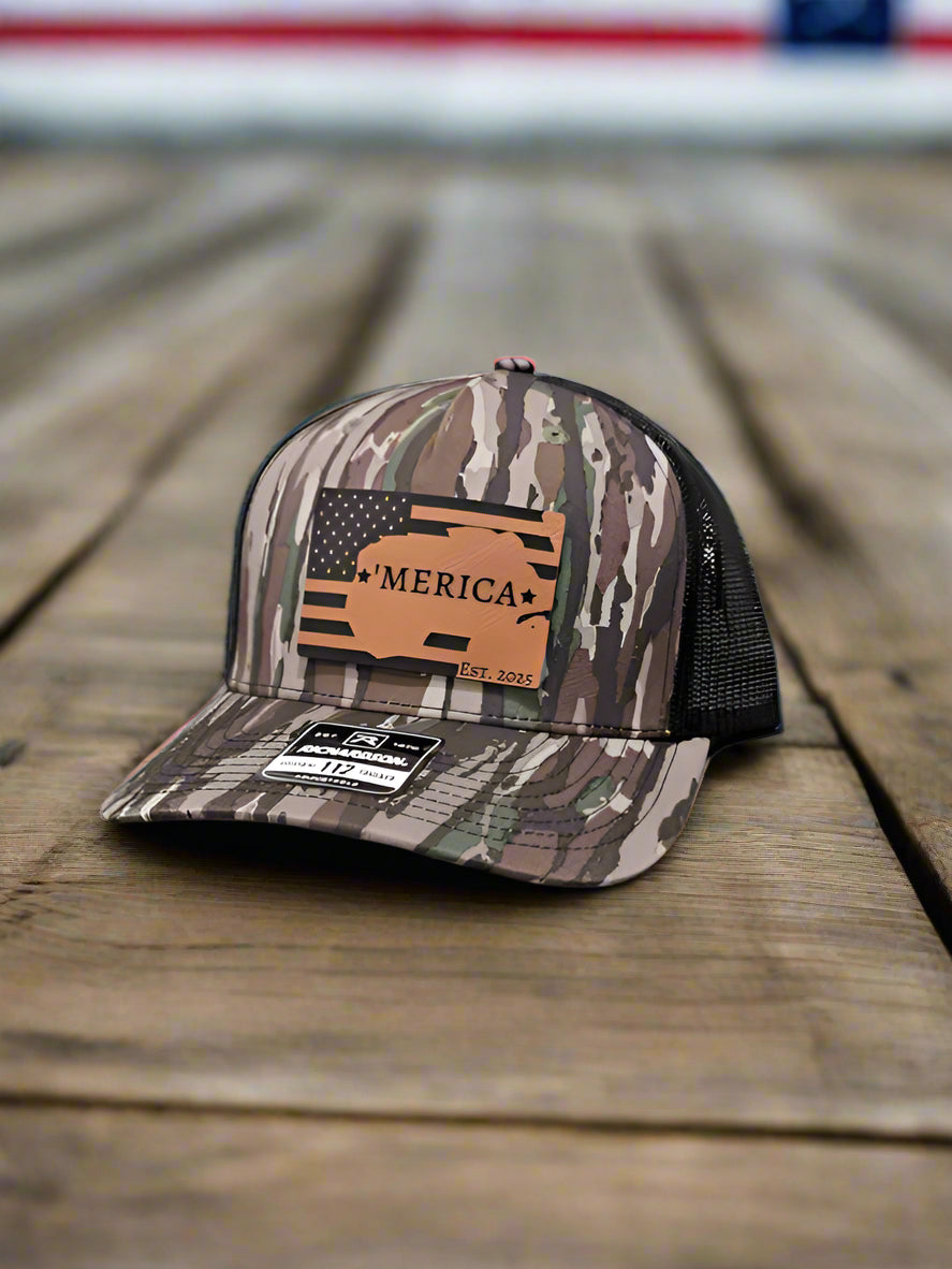 Richardson 112 Leatherette Gulf Of 'Merica Trucker Hat - Woelfel Custom Designs