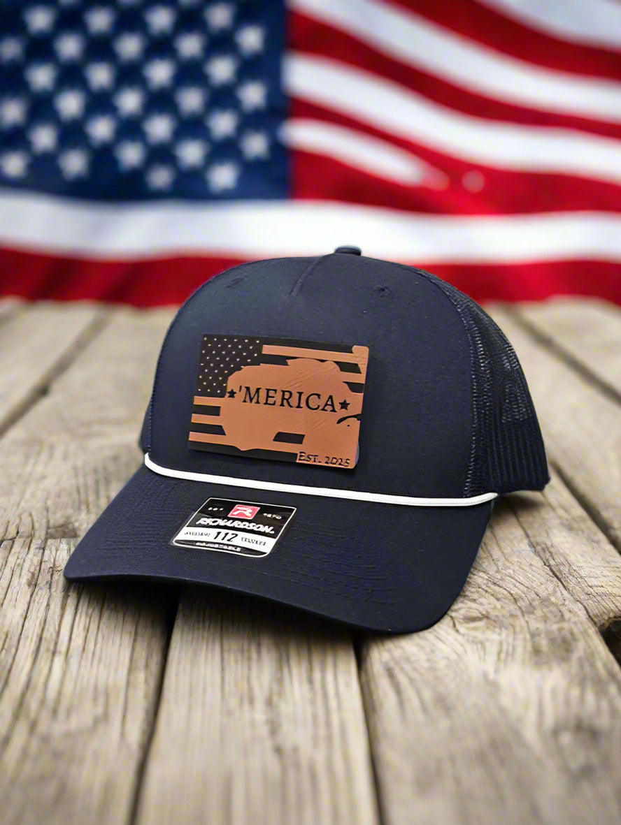 Richardson 112 Leatherette Gulf Of 'Merica Trucker Hat - Woelfel Custom Designs
