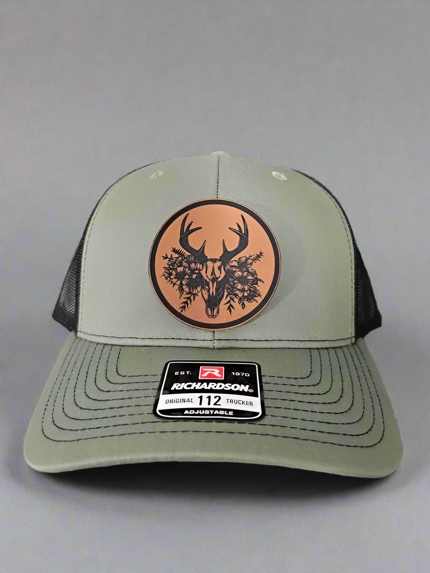 Richardson 112 Euro Mount Buck Deer/Flowers Patch Hat - Woelfel Custom Designs