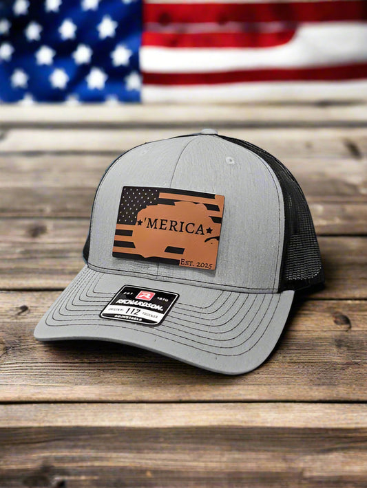Richardson 112 Leatherette Gulf Of 'Merica Trucker Hat - Woelfel Custom Designs