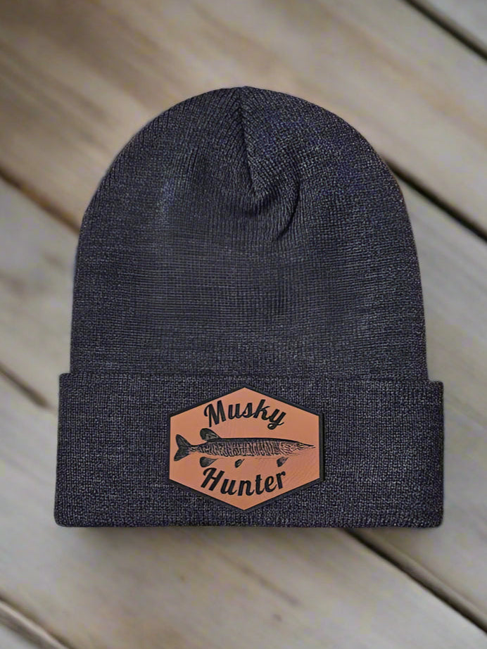 Musky Fishing Beanie Patch Hat - Woelfel Custom Designs