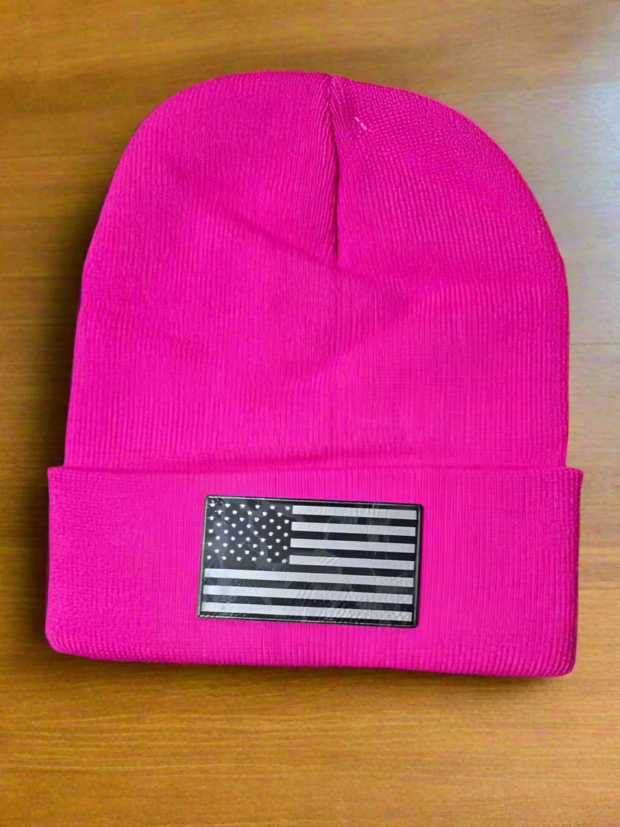 Carbon Fiber Pattern American Flag Beanie - Woelfel Custom Designs