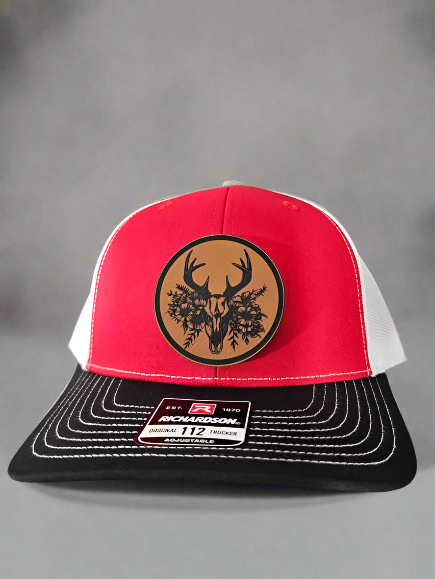 Richardson 112 Euro Mount Buck Deer/Flowers Patch Hat - Woelfel Custom Designs