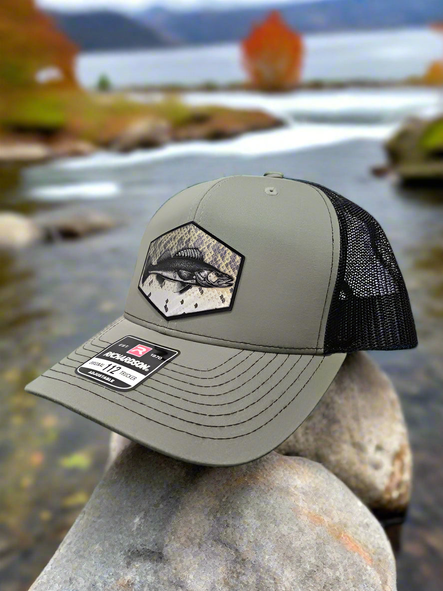 Richardson 112 Walleye Scales Fishing Trucker Hat - Woelfel Custom Designs