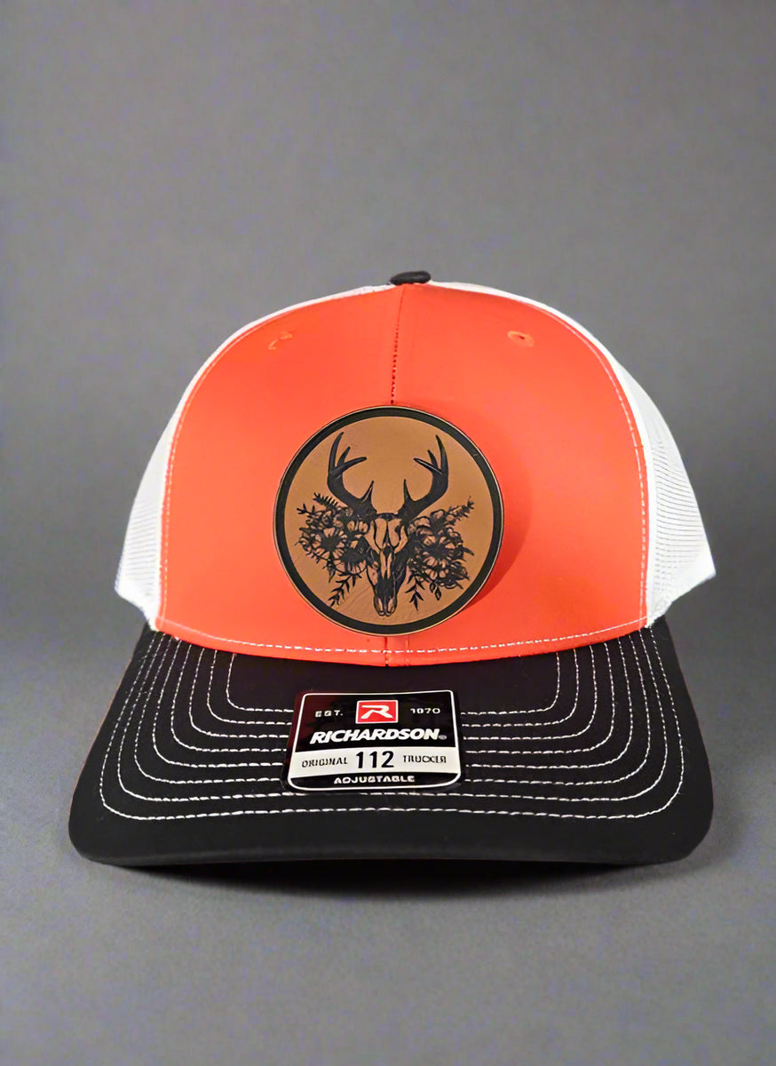 Richardson 112 Euro Mount Buck Deer/Flowers Patch Hat - Woelfel Custom Designs