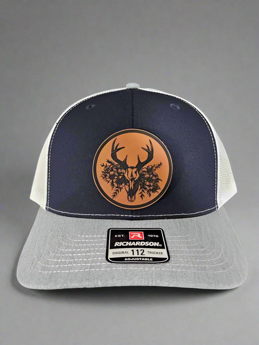 Richardson 112 Euro Mount Buck Deer/Flowers Patch Hat - Woelfel Custom Designs