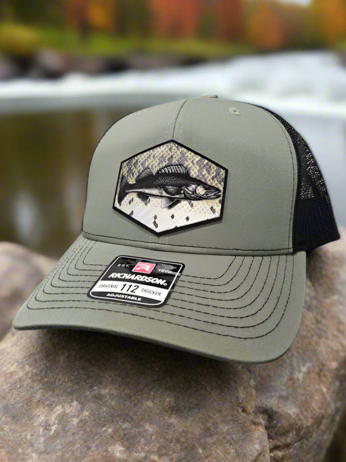 Richardson 112 Walleye Scales Fishing Trucker Hat - Woelfel Custom Designs