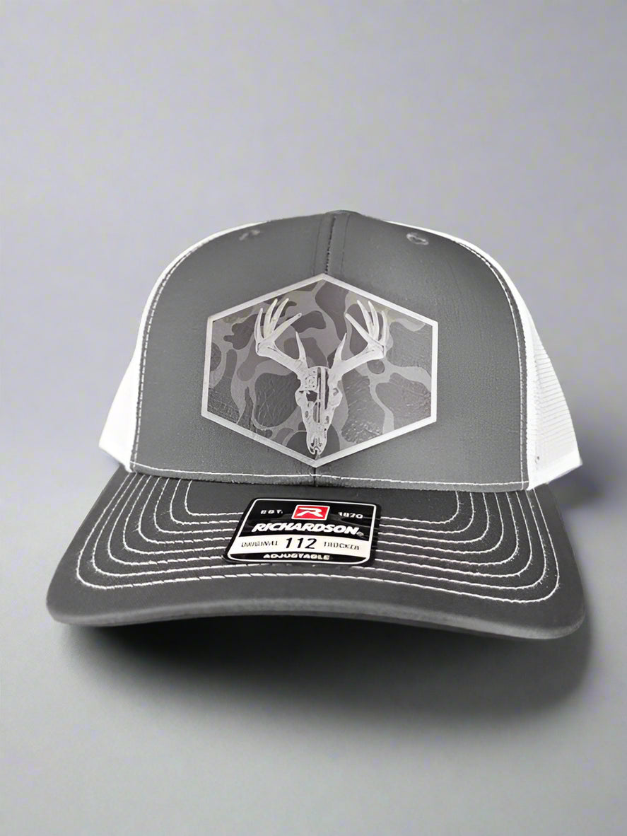 Richardson 112 Euro Mount Buck Deer/American Flag Black Camo Patch Hat - Woelfel Custom Designs