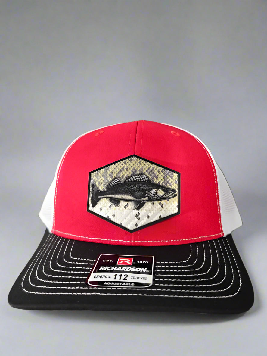 Richardson 112 Walleye Scales Fishing Trucker Hat - Woelfel Custom Designs