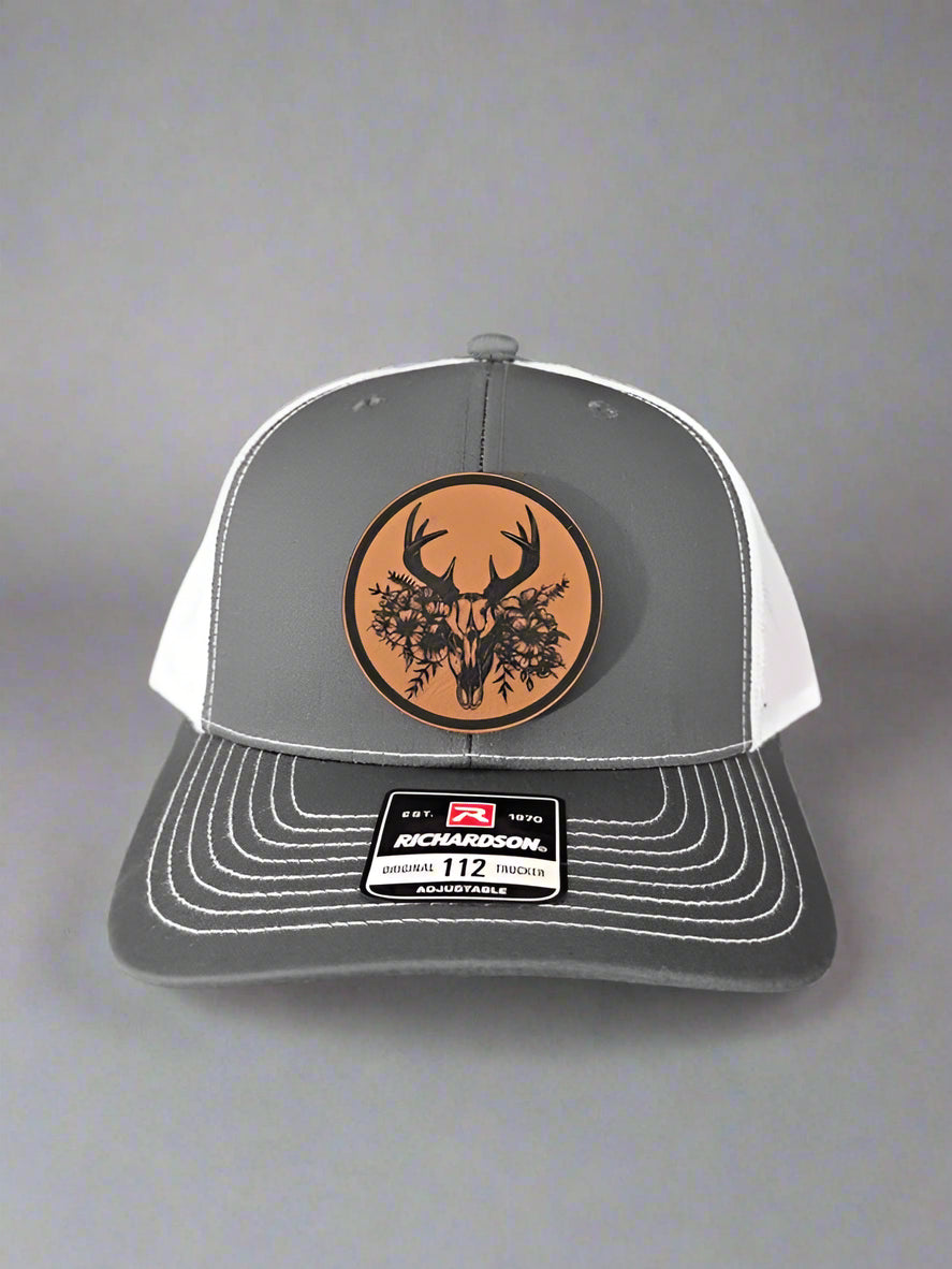 Richardson 112 Euro Mount Buck Deer/Flowers Patch Hat - Woelfel Custom Designs