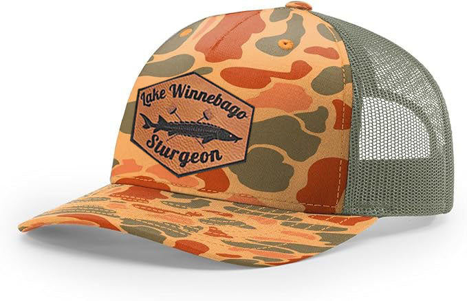 Richardson 112 Lake Winnebago Sturgeon Spearing Trucker Hat - Woelfel Custom Designs