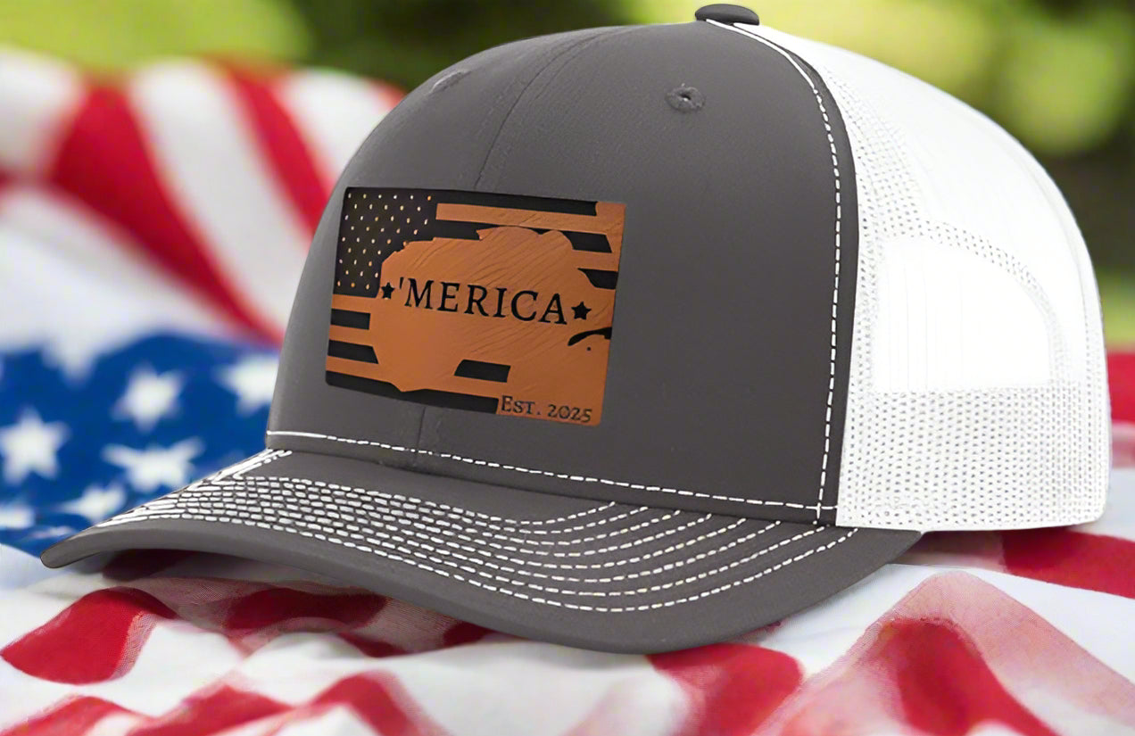 Richardson 112 Leatherette Gulf Of 'Merica Trucker Hat - Woelfel Custom Designs