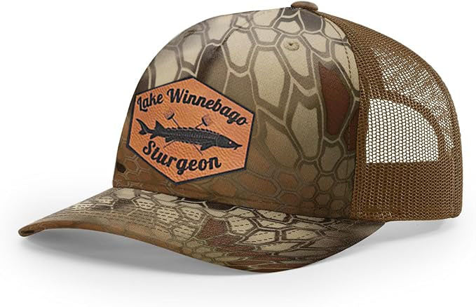 Richardson 112 Lake Winnebago Sturgeon Spearing Trucker Hat - Woelfel Custom Designs
