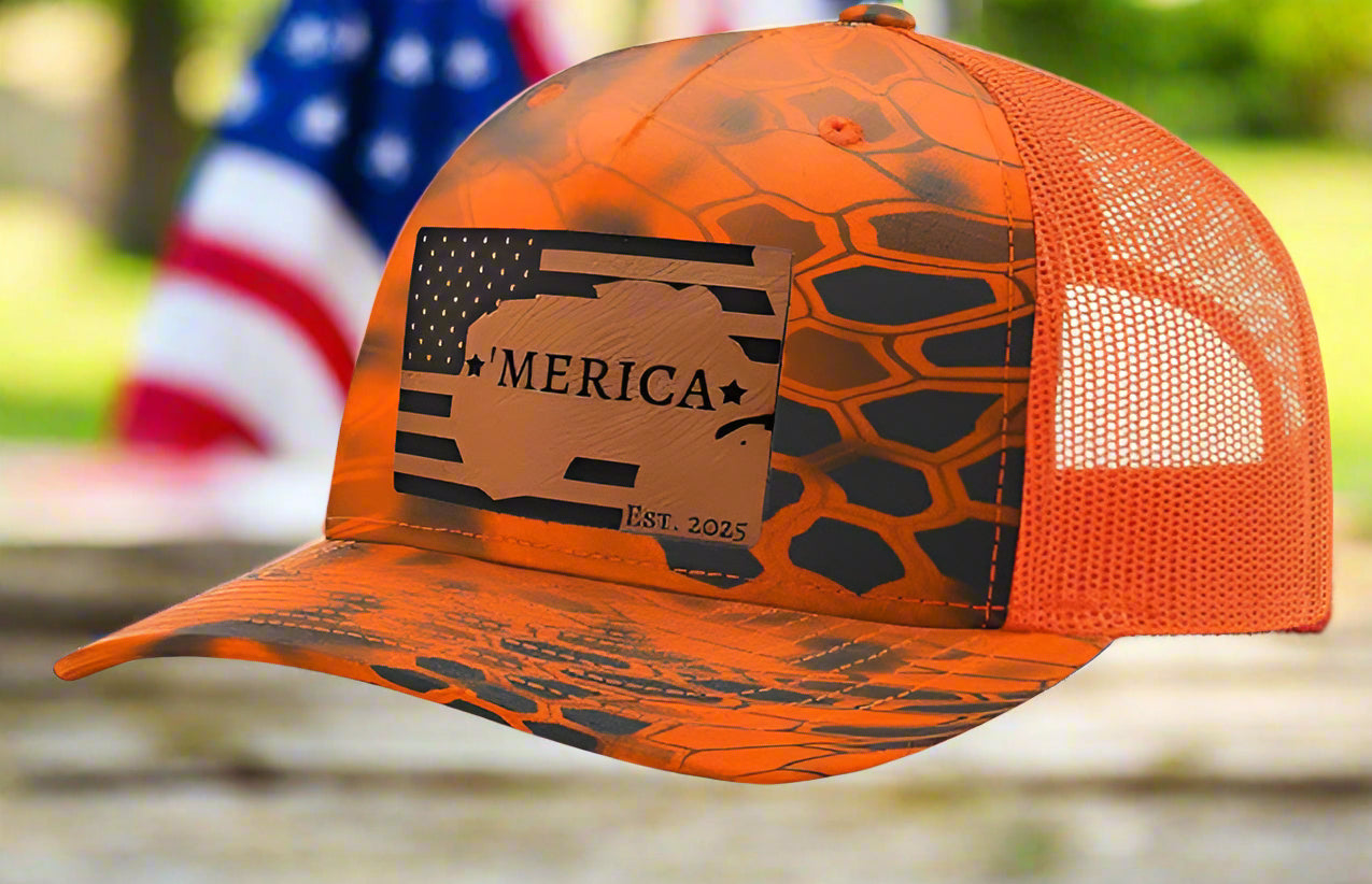 Richardson 112 Leatherette Gulf Of 'Merica Trucker Hat - Woelfel Custom Designs