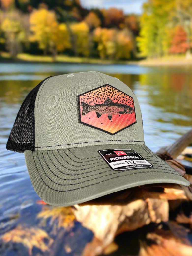 Richardson 112 Cutthroat Trout Scales Fishing Trucker Hat - Woelfel Custom Designs