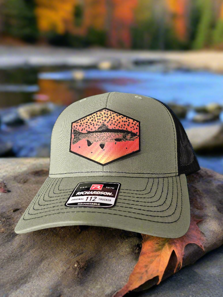 Richardson 112 Cutthroat Trout Scales Fishing Trucker Hat - Woelfel Custom Designs