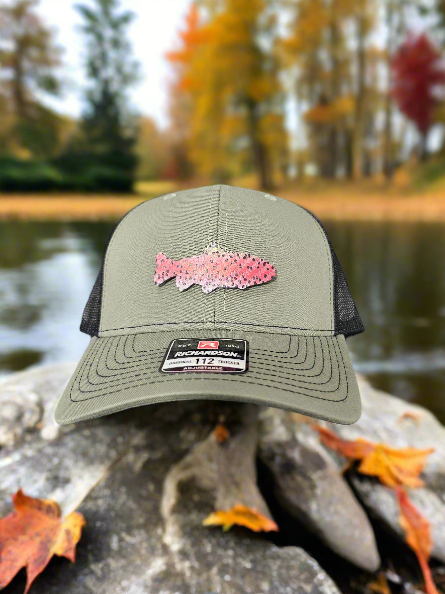 Richardson 112 Rainbow Trout Fishing Trucker Hat - Woelfel Custom Designs