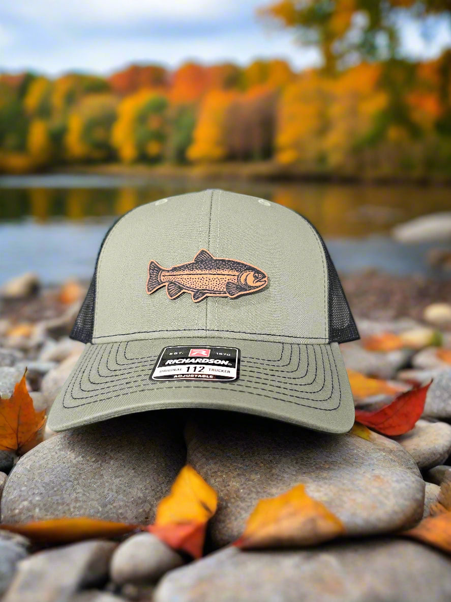 Richardson 112 Rainbow Trout Fishing Trucker Hat - Woelfel Custom Designs