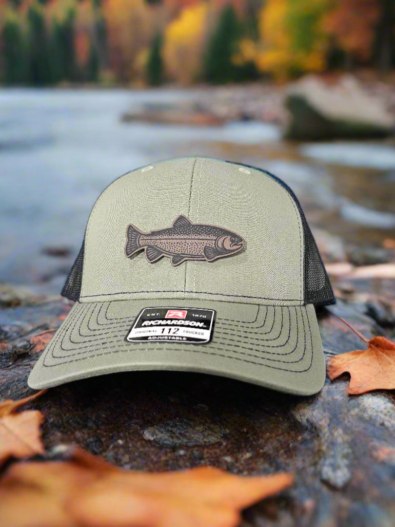 Richardson 112 Rainbow Trout Fishing Trucker Hat - Woelfel Custom Designs