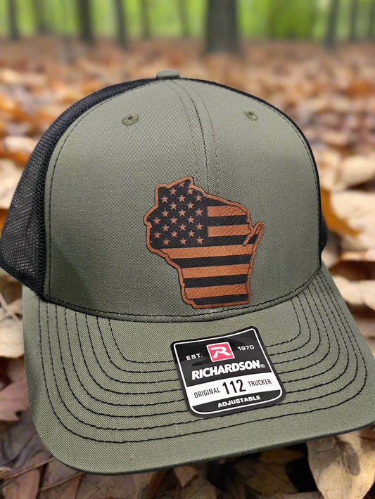 Richardson 112 Wisconsin American Flag Trucker Hat