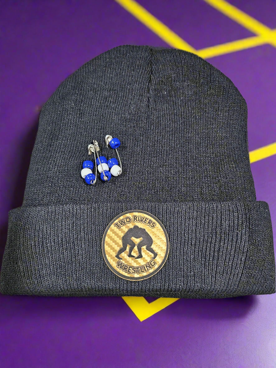 Black/Gold Carbon Fiber TR Wrestling Beanie