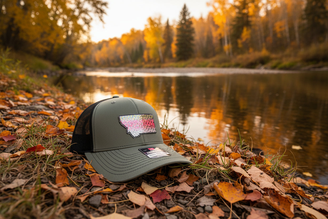 Richardson 112 Rainbow Trout Scales Montana Fishing Trucker Hat