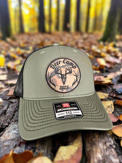 Richardson 112 2025 Deer Camp Hat - Premium Orange Camo Circle Patch